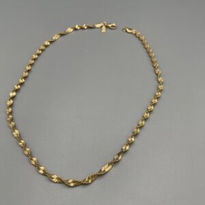 Vintage Lauren Ralph Lauren Gold-Tone Rope Chain Necklace | Cursive LR Tag 18"